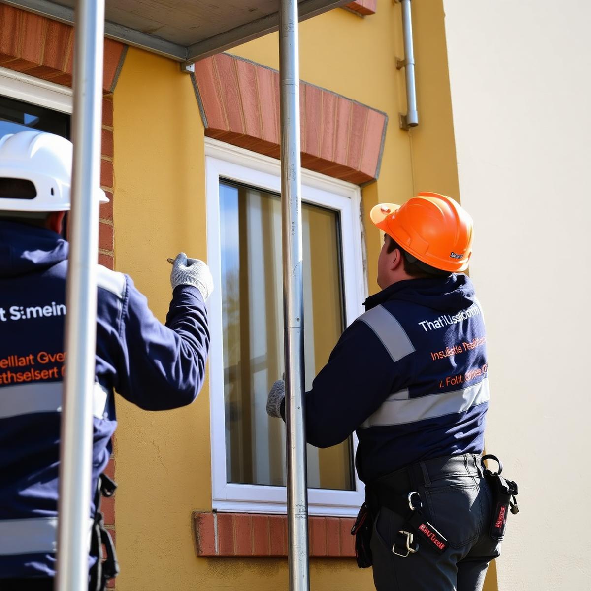 External wall insulation being installed